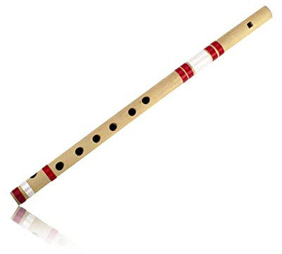Einzigartige Geburtstagsgeschenkideen, 39,1 cm, authentische indische Bambusflöte in A-Schlüssel, Holzbläser, Musikinstrument, Blockflöte, traditionelles Bansuri, handgefertigt, Geschenk