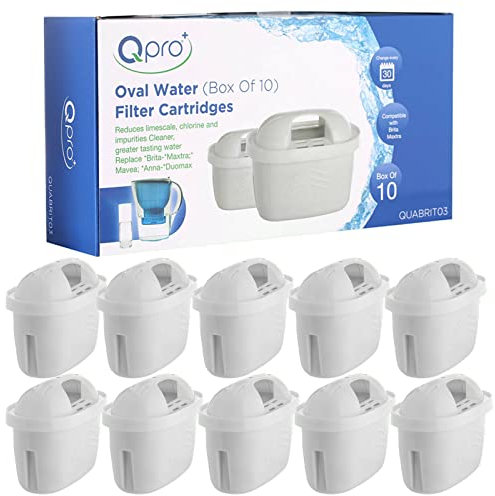 QPRO 10 Pack Filter Compatible with BRITA MAXTRA MAXTRA Plus Water Filter Jug Replacement Cartridges Refills