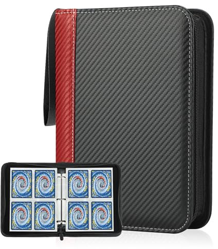 Deoyibu Album de Cartes à Collectionner 440 Emplacements - 4 Compartiments, 55 Pages avec Reliure en Polyuréthane pour MTG, TCG, Sport