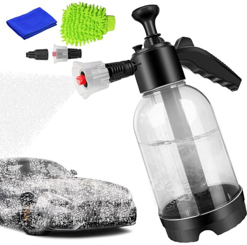 Auto Schaumsprüher, 2L Handdruckpumpe Sprühflasche Schneeschaum Pumpsprüher Autowäsche Schaumpumpe Blaster für Autoreinigung Gartenarbeit