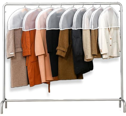 Juego de 14 fundas transparentes para ropa, protección contra el polvo, bolsas de ropa, cubiertas de hombro blancas, blazer, camisas, hombreras, fundas protectoras para los hombros