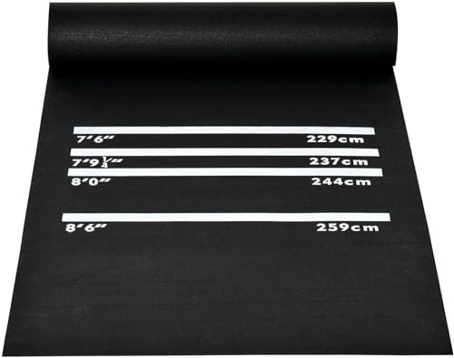 DEZYN - Darts Mat Rubber Dart Board Mat Non Slip Target Darts Mat with 4 Throwing Distances Heavy Duty Darts Accessories for Pub Bar Club Home Party Gift Black