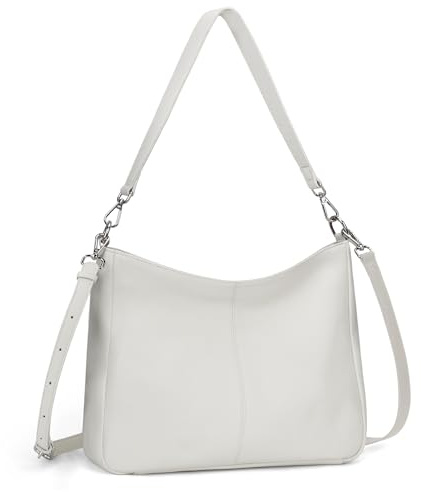 befen Damen Handtasche Echtleder Henkeltasche Shopper Tasche, Weiches Hobo Umhängetasche Schultertasche Frauen Mittelgroße mit 2 Schultergurten - Einfache Klassische Elegante