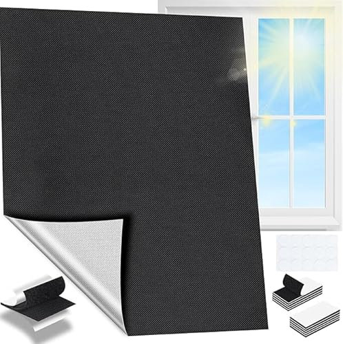Feebee Blackout Blinds - No Drill Black Out Blinds Stick On, 200x145cm Temporary Blackout Blinds Cut to Size,Portable Blackout Window Cover for Travel,Velcro Black Out Fabric for Bedroom Skylight Roof