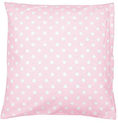 TupTam Kissenbezug Gemustert Bunte Kissenhüllen Dekokissen für Baby und Kinderzimmer, Farbe: Tupfen Rosa, Größe: 80x80 cm
