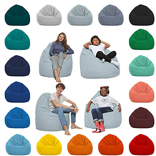 HomeIdeal - Sitzsack XXL Bodenkissen für Erwachsene & Kinder - Geeignet für Gaming oder Entspannen - Indoor wie Outdoor da er Wasserfest ist - mit EPS Perlen, Farbe:Grau, Größe:XXL