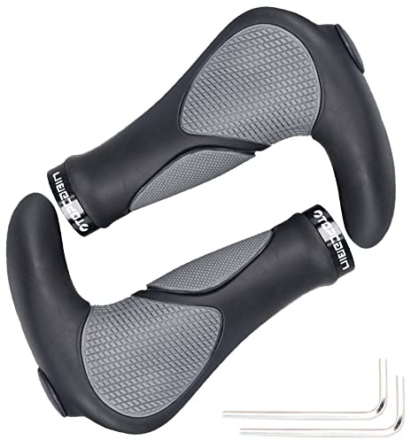 TOPCABIN Bike Grips Double Lock on Locking Bicycle Handlebar Grips Cycle Bicycle Mountain Bike BMX Floding ((Ergonomics) Style A)