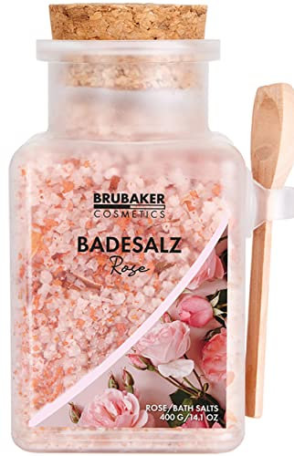 BRUBAKER Sali da Bagno 400 g - Profumo di Rosa - Additivo da Bagno con Estratti Naturali - Bagno di Benessere per il Relax, la Ricreazione e la Cura del Corpo