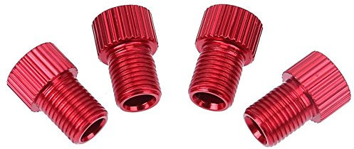 RMENGZHOUXI 4 x Presta auf Shrader Fahrradventil-Adapter (rot)