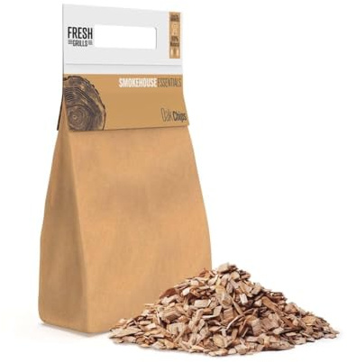 Hickory Wood BBQ Smoker Chips 15L (2800g) – 100% Natural Wood for Pizza Oven, Kamado Grill, Smoker – Rich Smoky Flavour – Low Moisture, High Heat – Eco-Friendly, Plastic-Free Packaging