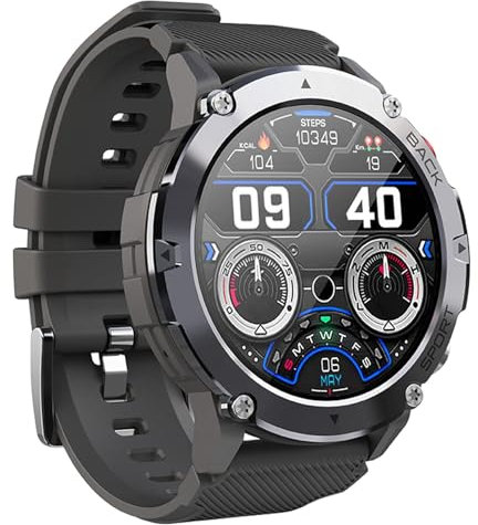 findtime Orologio connesso uomo donna 1.32 Smartwatch Sport Monitor Sonno Orologio Intelligente Pedometro Calorie, Impermeabile IP68 Cronometro GPS Condiviso 20 modalità Sport per Android iOS