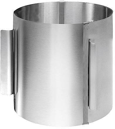 wiksite Tortenring verstellbar hoch 20cm - Edelstahl Backring verstellbar – Backform hoch für die einfache Zubereitung von Creme-, Schicht- und Motivtorten