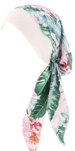YSTrillion Turbante de Quimioterapia para Mujer,Elegante Verano Sombrero de Chemo,Pañuelo para la Cabeza de Gasa Diadema Para Pérdida De Cabello,Cáncer,Quimioterapia (A)