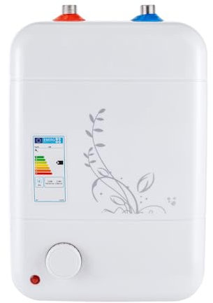 TESUGN Elektronischer Durchlauferhitzer, 8L Boiler Warmwasserspeicher 1500W Untertischspeicher, Instant Klein Durchlauferhitzer für Küche und Badezimmer, Schnelles Aufheizen, Square