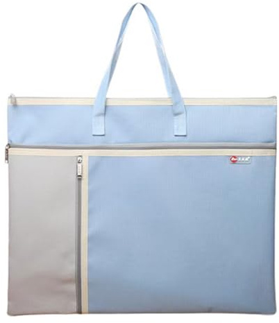 Shulaner Portfolio a3, Sac de Portfolio d'art avec Fermeture éclair et poignée de Oxford pour Dessin, Croquis, Photographie, Affiche, fichiers, Documents (Bleu, A3)