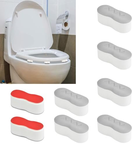 LPAMABA 8 Piezas Amortiguador para asiento de inodoro，Tope de Asiato de Inodorocon adhesivo fuerte para Tapa de WC Autoadhesiva Blanco