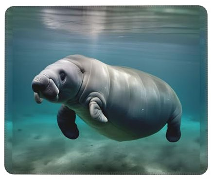 Manatee Mauspad mit Tierdruck, Gummimaterial, Büro-Schreibtischmatte, für Büro und Gaming, Gaming-Mauspad