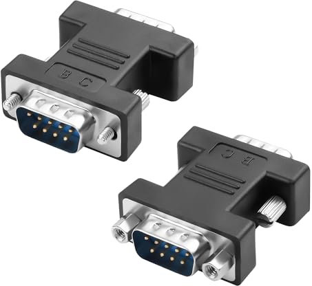 MEIRIYFA 9Pin RS232 DB9 Adattatore di genere Changer D-SUB DB9 9 Pin maschio a maschio seriale convertitore – 2 Pack (M-M)