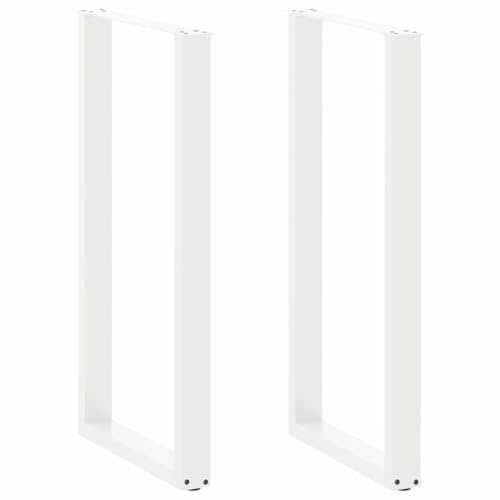 vidaXL Gambe per tavolo da bar a forma di U 2 pz bianche 60x(110-111) cm in acciaio