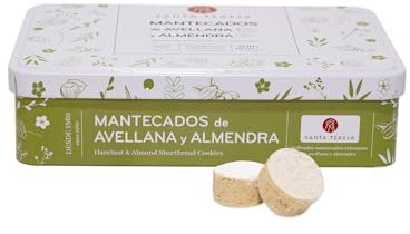 Santa Teresa - Lata de Mantecados Artesanales de Avellana y Almendra. Auténticas delicias tradicionales. 300g