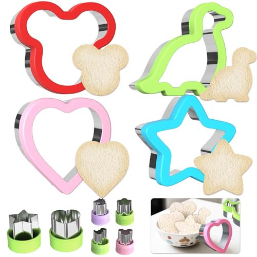 LISOPO 10pcs Ausstechformen Kinder Brot und Gemüse Brot Ausstecher für Kinder Ausstechformen cookie cutter Sandwich Ausstecher Kit, Bento Zubehör für Sushi, Obst, Kuchen, Kekse