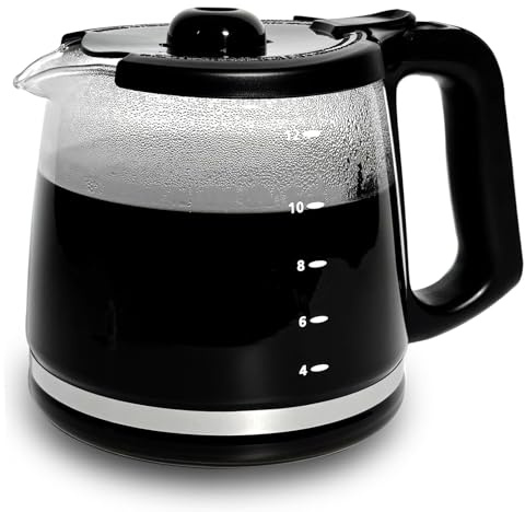 12-Cup Replacement Glass Coffee Carafe Compatible with Mr. Coffee LMX, TP, MMX, and MSX series coffeemakers
