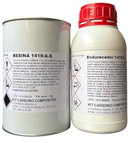 Kitcarbono Résine époxy professionnelle pour hautes températures 1419/A-S format 1,3 kg