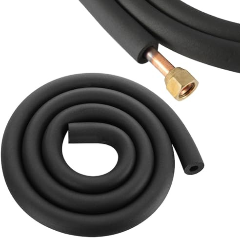 DASIAUTOEM Isolation des tuyaux en mousse, diamètre 22 mm, diamètre du tuyau, noir, pour chauffage, sanitaire, tuyau de chauffage, tube en cuivre, 1,8 m (noir, diamètre 22)