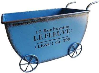 Sharplace Carrello Portafiori in Metallo, Piccolo E Robusto, Portavasi, Vasi per Fiori per Patio Interno Ed Esterno, Blu