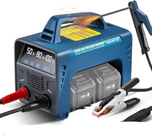 ZHJOPP Portable Cordless Welder, Battery Powered Welder, LED Display, Digital Inverter Stick Welder, Hot Start Flux Cored Welder