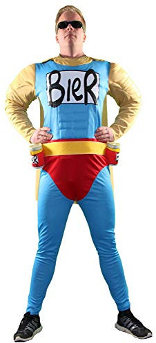 Foxxeo Das Biermann Helden Kostüm für echte Männer - GröÃŸe S-XXXL - für Karneval Fasching Junggesellenabschied JGA GröÃŸe XXL