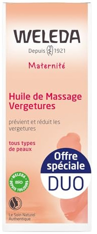 Weleda huile de massage vergetures lot de 2 x 100ml