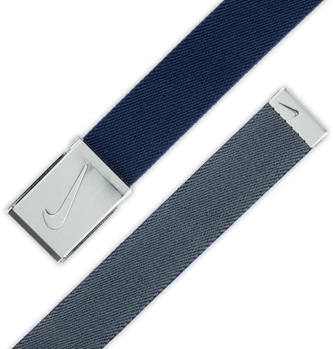 NIKE Boys' Big Reversible Stretch Web, Navy/Grey, O/S