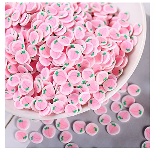 MURUI RT 100g Polymer Rose Pêche Sprinkles d'argile à Chaud for l'artisanat Fabrication de matières de Remplissage de Slime DIY Nail Art Shaker Cards Decor 5mm Y420 (Color : 8)