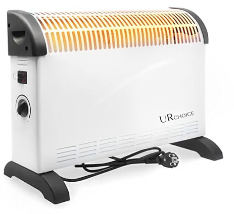 UR CHOICE 2000W Portable Electric Convector Heater with 3 Heat Settings and Adjustable Thermostat, Quiet Free Standing Room Heater with Overheat and Tip Over Protection for Home and Office