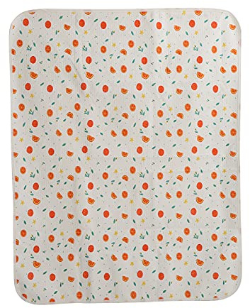 Fodera per Fasciatoio Impermeabile Lavabile in Cotone Traspirante Fasciatoio per Pannolini 80x100 Cm (Arancio Dolce)