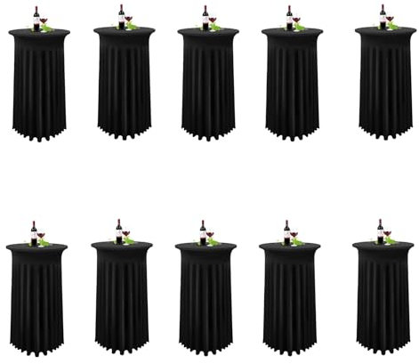 Stehtisch Hussen1PC/2PCS/4PCS/6PCS/8PCS/10PCS Schwarz Stehtisch Hussen Stehtische Stehtischhusse Für Stehtische Und Bistrotische Stretch-Tischdecke Mit Fußtaschen Für Hochzeit Geburtstagsfeier Bankett