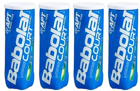 Babolat Court Padel Balls, 4 Cans, 12 Balls