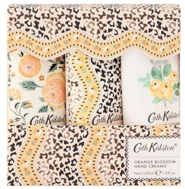 Cath Kidston Hand Cream Trio 3 x 30ml, Moisturiser, Shea Butter, Orange Blossom Fragrance, Pocket and Travel Size, Vegan and Cruelty Friendly, Beauty Gift for Her