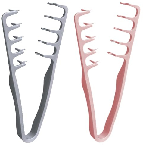 2pcs Peignes À Dents Larges - Peigne À Textures, Outil De Volumes De Racines Pour Les Cheveux Bouclés, Peignes À Frange Couvrant Les Coutures, Accessoire De Toilettage Pour La Coiffure Des