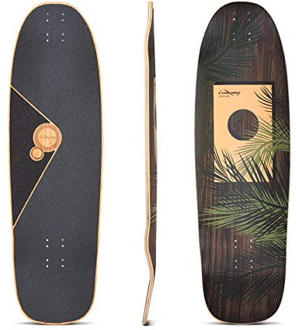 Loaded Boards Omakase Bamboo Longboard Skateboard Deck (Palm Graphic)