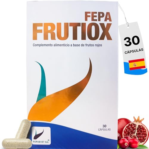 FEPA Frutiox – Cápsulas con Extractos de Arándano Rojo y Azul, Semilla de Uva y Otros Frutos Rojos – Complemento Alimenticio – 30 Cápsulas – Fácil de Usar – Fepadiet
