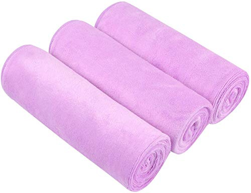 BW&HM Mikrofiber gymhanddukar snabbtorkande t ultramjuk superabsorberande sport svett träningshanddukar för kvinnor och män 3-pack 40 cm x 80 cm (ljuslila)