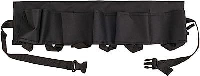 Kiuiom Beer Belt, Polyester 6 Pocket TOOL_BELT, Holds 6 Cans/Bottles, Adjustable Waist 120 cm, Black