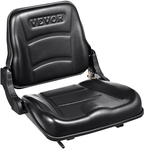 VEVOR Universal Traktorsitz aus PVC-Kunstleder und Polyurethanschaum Traktor Schleppersitz mit verstellbarer Rückenlehne und Mikro-Sicherheitsschalter Treckersitz Fahrersitz 160–340mm Schlitz