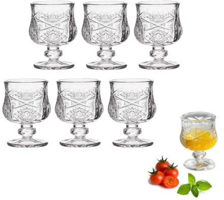 RYHMHA Vasos de chupito, 50 ml, copas de vino para fiestas y catering en casa, copas de brandy, copas de cóctel, vasos de whisky, vasos de tequila y vasos de jerez, juego de 6 (Gerbera)