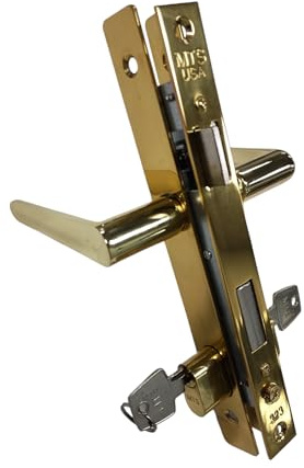 Generic Papaiz Storm Door Lock - Double Cylinder (Keyed Both Sides), Brass
