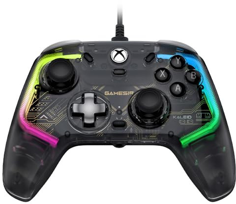 GameSir Kaleid Mando de Juegos con Cable Transparente para Xbox y Windows 10/11, Gamepad Plug-and-Play con Joysticks y Disparadores de Efecto Hall, Conector de Audio de 3,5 mm