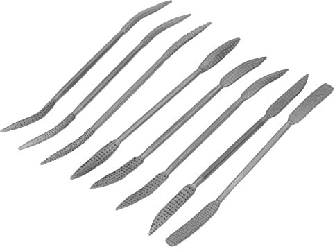 Lima de Escofina de Doble Punta, Acero para Tallar Carpintería, Lima de Pulido, 8 Piezas, Juego de Madera de 8 Pulgadas, Aleación