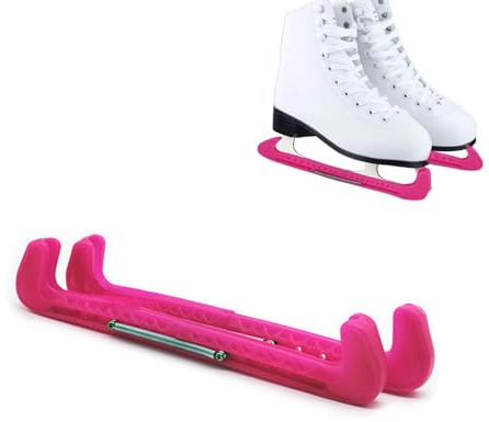 Weenwill Protège-Lames,1 Paire Protège-Lames Réglables pour Patins Artistiques et de Hockey,Protege Lame à Ressort en ABS - Ajustement Universel,30-40 cm,Enfants/Adultes,Roses